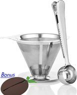 Supreme Stainless Steel Pour Over Coffee Dripper|Reusable Coffee Filter & Single Cup Coffee Maker|Camping Coffee... N14