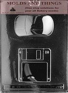 COMPUTER DISC &amp; MOUSE Chocolate Candy Mold With Candy Making Instruction -set of 3