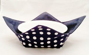 Microwave Bowl Cozy 3 pc. Set: Navy Blue Dots N3