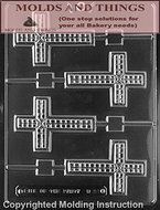 Baby&#039;s Christening Lolly Chocolate Candy Mold, Cross Chocolate Candy Mold and 50 sticks With Candy Making Instruction N6