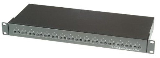 16 Port Active Receiver Distribution Amplifier 1U Rack Mounting Panel - 16 terminal block to 32 BNC