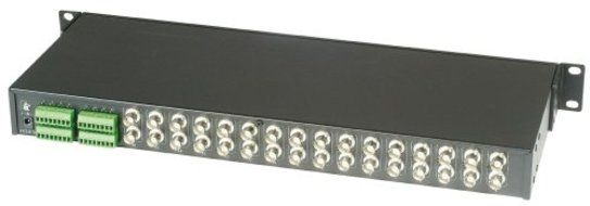 16 Port Active Receiver Distribution Amplifier 1U Rack Mounting Panel - 16 terminal block to 32 BNC N2