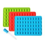 Lizber Candy Molds 3 Pack, Silicone Gummy Bears Chocolate Molds 50 Cavities with Bonus Dropper, FDA Approved (... N2