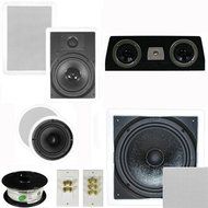 Theater Solutions 5.1 Home Theater 8&quot; and 6.5&quot; Speaker Set with Center, 10&quot; Passive Sub More TS6C8WC51SET10