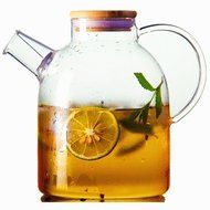 Tealyra 60 fl.oz Glass Water Pitcher Kettle w/ Bamboo Lid and Filter - Large Capacity Water Pot - Glass Teapot... N3