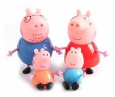 4pcs Peppa Pig Family Daddy Mummy George Action Figure Playset Cake Topper Toys