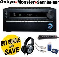 Onkyo TX-NR1030 9.2-Ch Dolby Atmos Ready Network A/V Receiver w/ HDMI 2.0 + Sennheiser HD201 Lightweight Over-Ear...