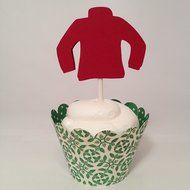 Ugly Sweater Christmas Cupcake Toppers, Set of 12 N5