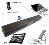 LONPOO 2.0 Ch Bluetooth Wooden Soundbar With Touch Screen Keys Support USB/AUX For LED TV/Smartphone/Computer/... N11