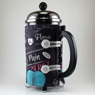 French Press Cozy Cover, Cafetiere Cosy, 8 cup, Handmade Coffee Gift, Paris Themed N4