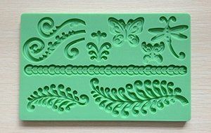 HSE Fondant tool Animal leaf shape baking mold silicone embossing lace mold
