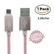 KingCool Micro USB Charge Cable 3 Pack 3.3 ft/1m Durable Braided Nylon V8 High Speed USB Data Transfer Cable Data... N26