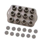 Startony Non Stick Muffin Cupcake Molds 12 Cups Baking Pan Loose Base Tray Dessert Pan Round N3