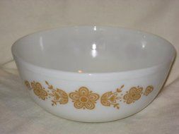 1960-70's Vintage Pyrex " Butterfly Gold #1 " 4 Quart Mixing Nesting Batter Bowl