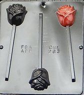 Rose Lollipop Chocolate Candy Mold 283