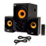 Acoustic Audio AA2170 Home 2.1 Speaker System FM Tuner USB Multimedia and 2 Ext. Cables