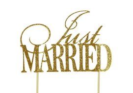 All About Details Just-married Cake Topper Gold N2