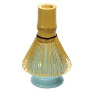 KENKO - Matcha Whisk (Chasen) + Whisk Stand - GREEN - Ceramic Holder for Bamboo Matcha Chasen - Best Japanese... N3