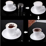 LADEY Fashion Cappuccino Coffee Barista Stencils Template Strew Pad Duster Spray Tools 16pcs/Pack N3