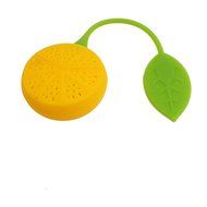 Lemon Shaped Silicone Perforated Tea Filter Infuser Orange Green