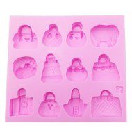 Funshowcase Cute Handbags Candy Fondant Chocolate Mold for Cake Decoration, Cupcake Decorate, Polymer Clay, Crafting