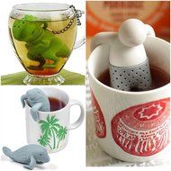Combo 3 Pack Manatea Mr. Mister Tea T Rex Dinosaur Silicone Loose Leaf Infusers Diffuse Tea or Coffee Bags for... N2