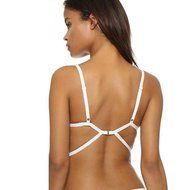 PHOTNO Women White Lace Swimsuit Bandage Vest Lingerie Bra Top N2