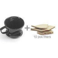 DOWONSOL Ceramic Porcelain milky white Coffee maker Dripper Sever Set Coffee Filter Cone N8