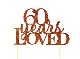 All About Details Copper 60-Years-Loved Cake Topper N2
