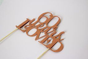All About Details Copper 60-Years-Loved Cake Topper N3
