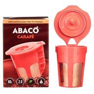 ABACO 24K Gold Reusable K-Carafe/K-Cup Coffee Filter(4-5 Cup) for Keurig 2.0 K200,K300,K400,K500 Series Brewers N6