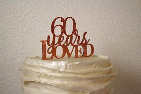 All About Details Copper 60-Years-Loved Cake Topper N4