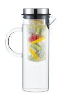 Perlli Fruit Infusion Glass Pitcher - Quality Borosilicate Glass - Stainless Steel Lid - Includes Fruit Infuser... N5