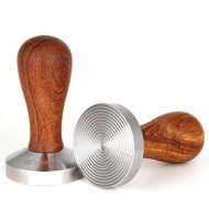 Kteam 58mm Stainless Steel Wooden Handle Coffee Tamper Barista Espresso Tamper Base Coffee Bean Press