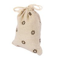 10 x Linen Jute Cloth Sack Jewelry Pouch Drawstring Gift Bags (Leaf Pattern) N21