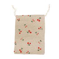 10 x Linen Jute Cloth Sack Jewelry Pouch Drawstring Gift Bags (Leaf Pattern) N24