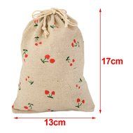 10 x Linen Jute Cloth Sack Jewelry Pouch Drawstring Gift Bags (Leaf Pattern) N25