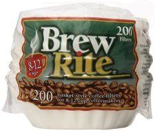 Brew Rite Basket Style Coffee Filters 8-12 Cups, 200 Ct.