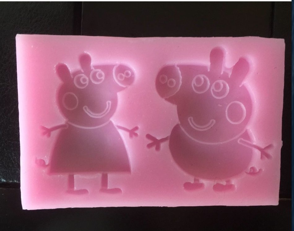 PEPPA PIG AND brother GEORGE SILICONE FONDANT CHOCOLATE CANDY MOLD BIRTHDAY PARTY FAVORS