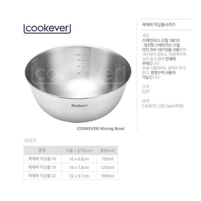 18-10 Stainless Steel Kitchen Mixing Bowl Cooking Baking Serving Salad Bowl 1PC (22cm) N7