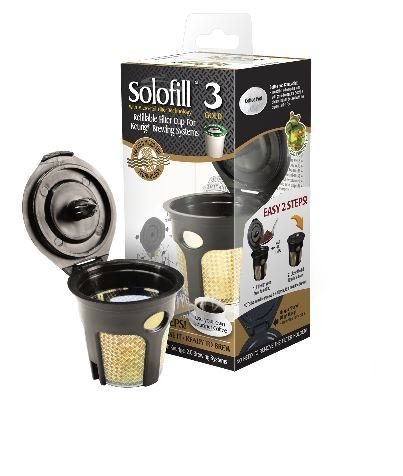 Solofill K3 GOLD CUP 24K Plated Refillable Filter Cup for Coffee Pod N2