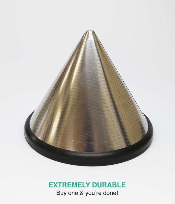 Washable and Reusable Stainless Steel Cone Coffee Filter