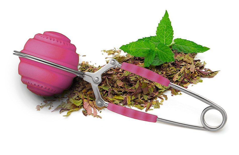 HIC Tea Infuser with Flexible Spring-Action Snap Ball, Blue N3