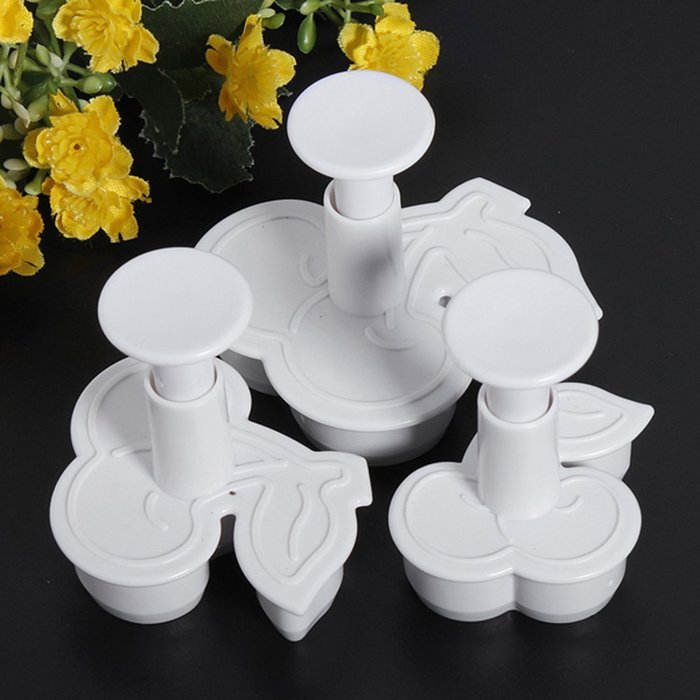 Joylive 3pcs Cherry Fondant Cake Decorating Sugarcraft Mold Cookie Plunger Cutters Tools N3