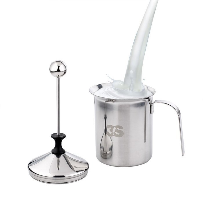 3S 800ML Stainless Steel Double Mesh Milk Frothing Pitcher Milk Frother Milk Foamer Creamer (800ml/27oz) N2