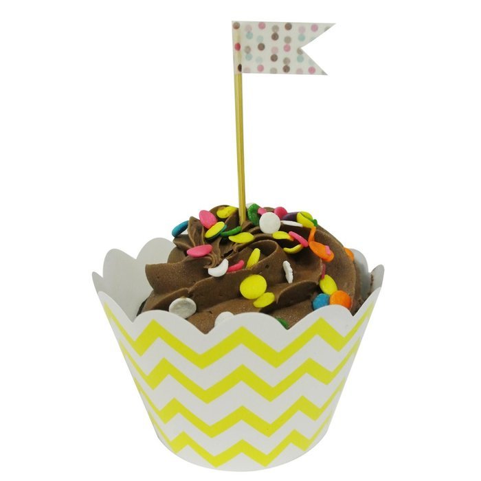 AllyDrew Standard Size Chevron Cupcake Wrappers (Set of 20), Orange N12