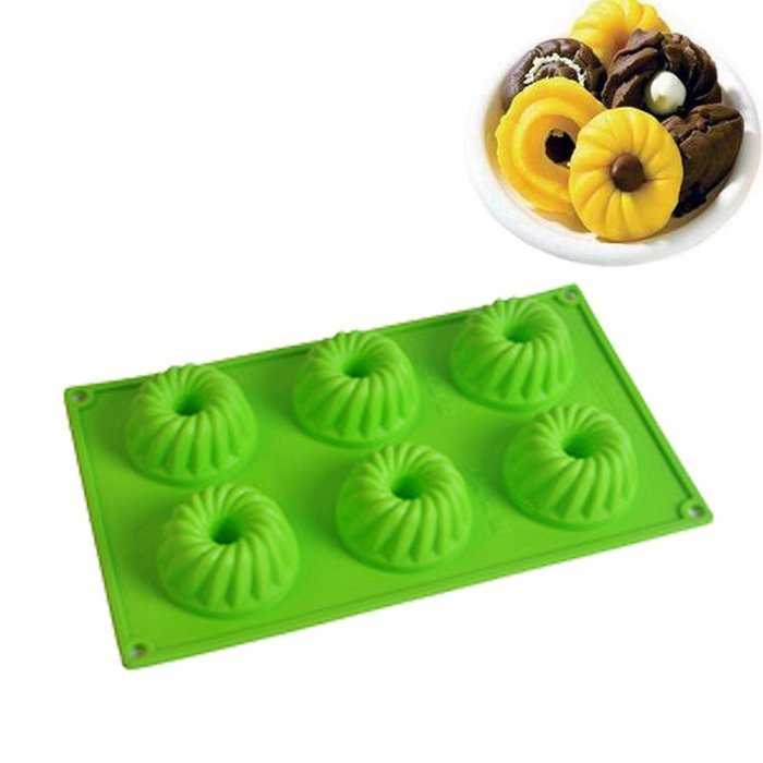 NALATI Silicone Muffin Tray Candy Cupcake Jelly Mold Cake Donut Bakeware Chocolate Mold Baking Pan (Green) N12
