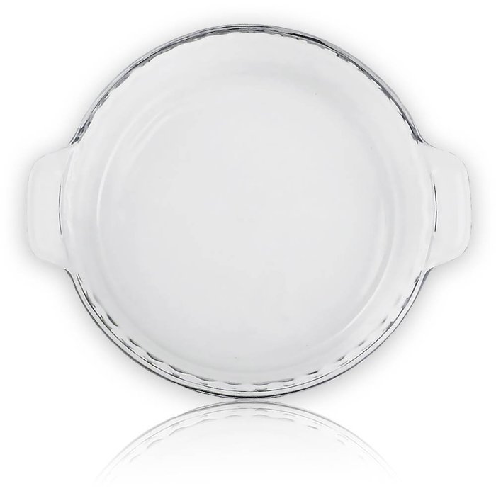 9.5 Inch - Clear Glass Baking Deep Pie Dish Plate N2