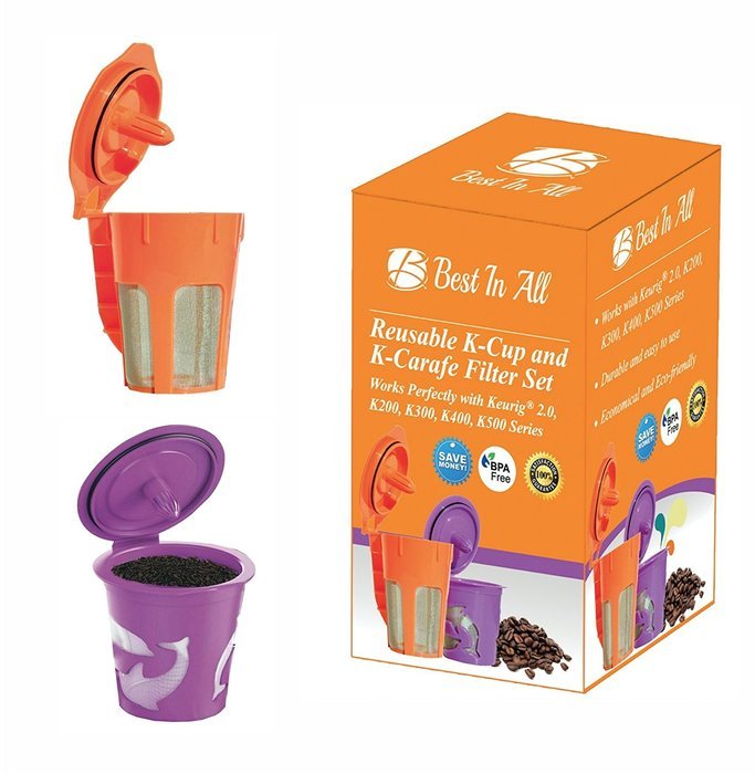 Best Ever Reusable K Cup and K Carafe for Keurig 2.0 - K200, K300, K400, K500 Series. Perfectly designed premium... N6