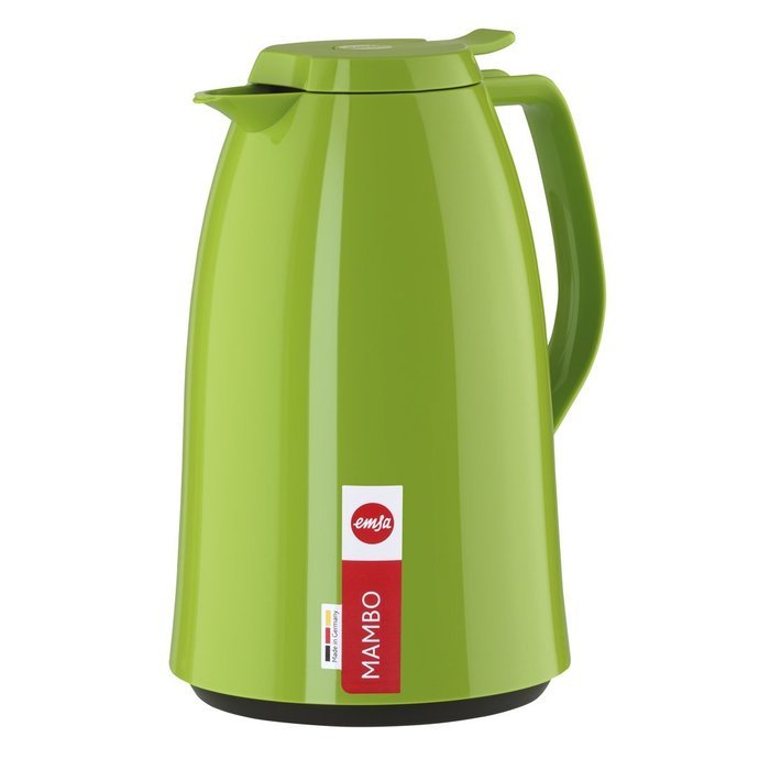 Emsa Mambo High Impact Plastic Thermal Carafe with Glass Liner, 51 oz, Green